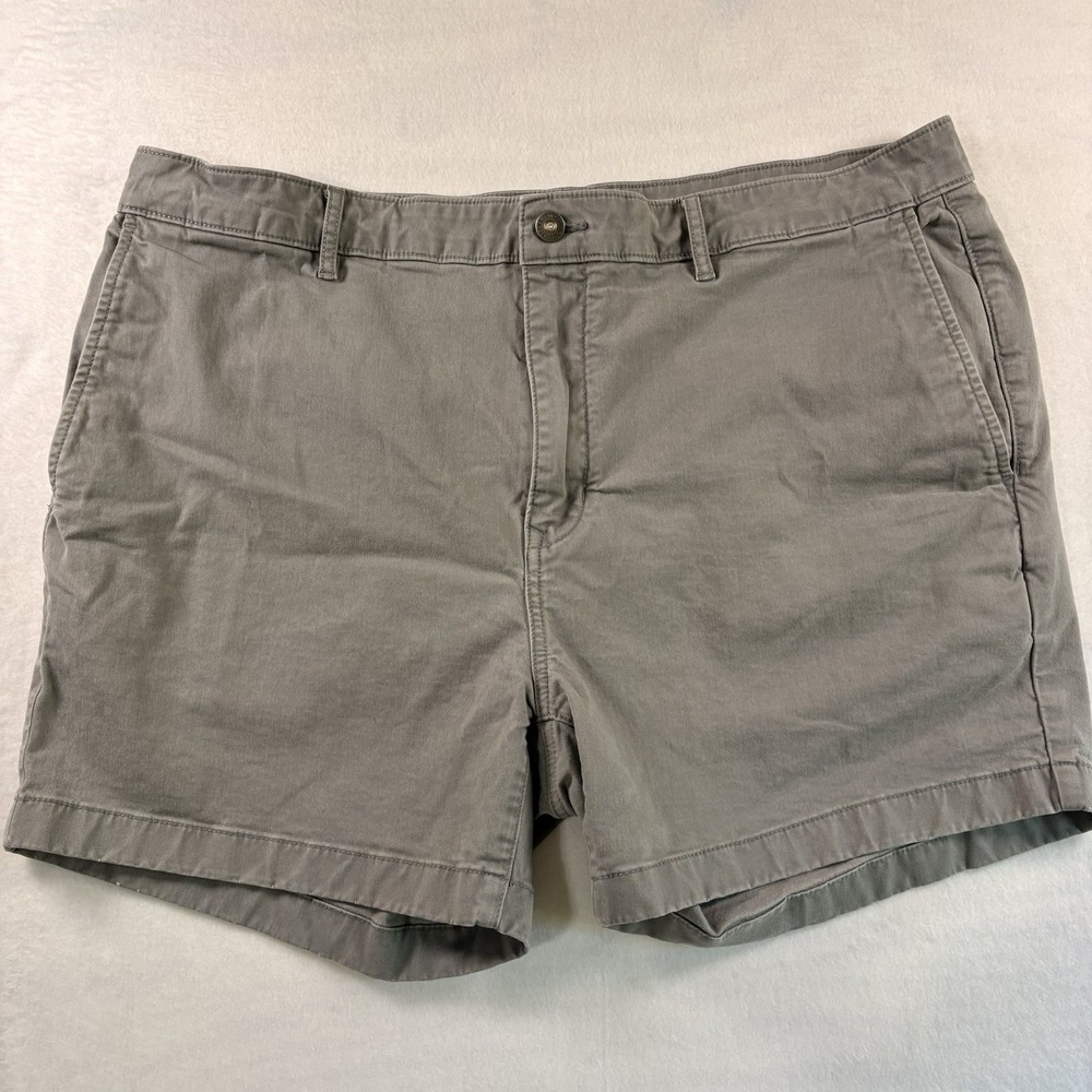 Flint And Tinder 365 Shorts Men 38x5 Khaki Cotton Blend Stretch Chino Gray